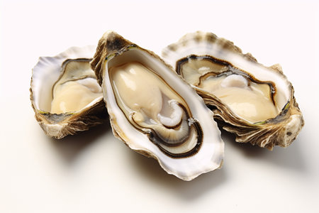 A Realistic View of Isolated Oysters Generative By Ai.の素材