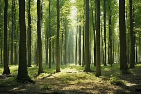 Serenity in the Tall Forest Canopy Generative By Ai.の素材