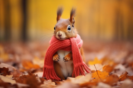 Adorable Squirrel with a Sense of Humor generative by Ai.の素材