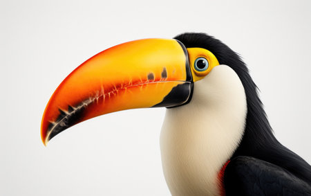 Exotic Bird on White Backgroundの素材