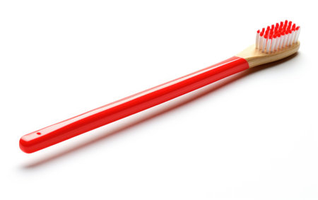 Toothbrush on White Backgroundの素材