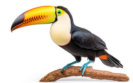 Vibrant Toucan Portrait on White Backgroundの素材