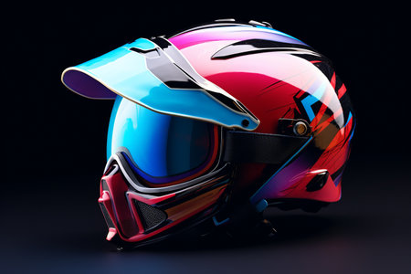 Helmet Options for Skiing and Motorcycling generative by Ai.の素材