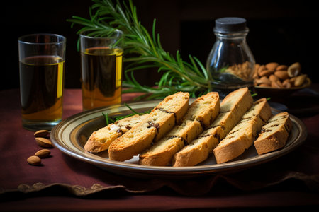 Olive Oil Biscotti, an Italian Treat generative by Ai.の素材