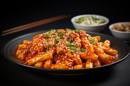 Yummy Tteokbokki on a Plate generative by Ai.の素材