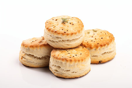 Realistic Scones Isolated on a White Background generative by Ai.の素材