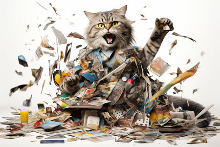 The Delightful Chaos of an Art Collage Starring a Quirky Composition generative by Ai.の素材