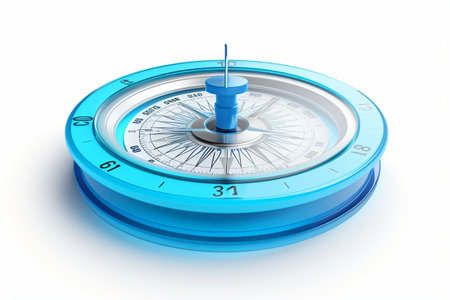 3D Icon of a Digital Data Compass Guiding the Way Generative by Ai.の素材