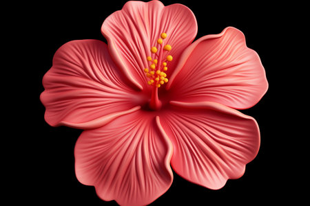 3D Icon of an Exotic Hibiscus Flower with Intricate Design Generative by Ai.の素材