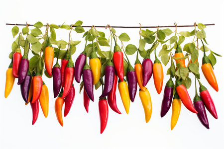 Vibrant Display of Mexican Chili Peppers Generative by Ai.の素材