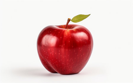 A Realistic 8k Apple on White Generative By Ai.の素材