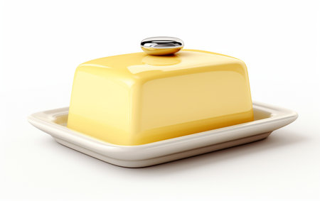 3D Rendering of Stylish Kitchen Butter Dish on a Blank Canvas Generative By Ai.の素材