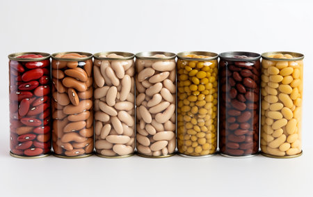 Realistic Canned Beans in High Resolution Generative By Ai.の素材