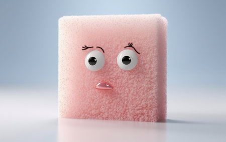 High-Resolution Face Wash Sponge on White Generative By Ai.の素材