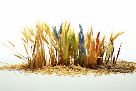 Colorful Fields of Ripe Grains in Rice Paddies Generative by Ai.の素材
