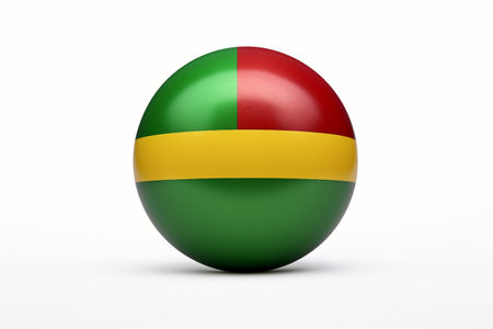The Flag of Central African Republic Isolated on a White Background Generative by Ai.の素材