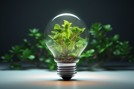 Eco-Friendly Lightbulbs for a Sustainable Future Generative by Ai.の素材