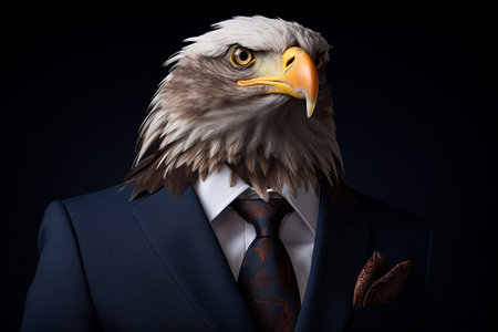 Portrait of an Eagle in a Business Suit Generative By Ai.の素材