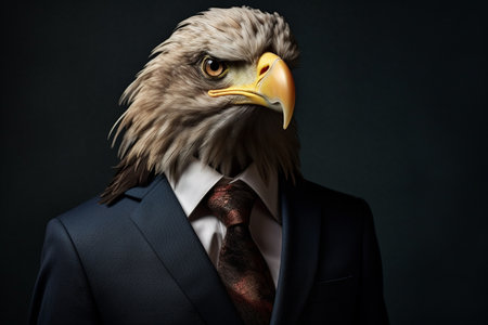 Eagle in a Formal Business Suit Portrait Generative By Ai.の素材