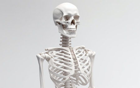 Anatomy Skeleton Model on White in 8K Realism Generative By Ai.の素材