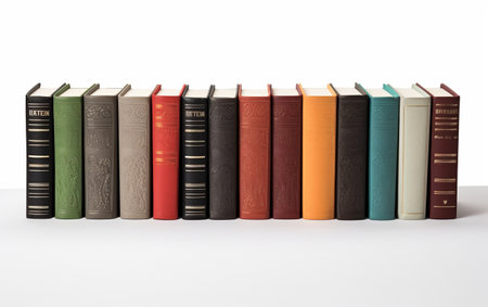 A Stylish Display of Classic Books and Antique Bookends Generative By Ai.の素材