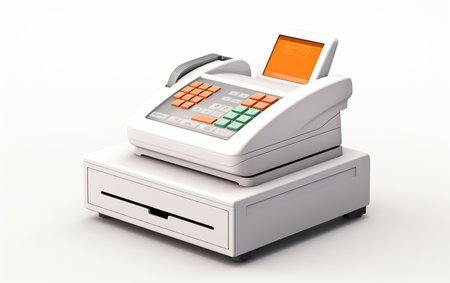 Realistic 8k Image of a High-Quality Cash Register Generative By Ai.の素材