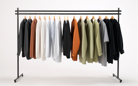 Realistic 8k Image of a High-Quality Clothing Rack Generative By Ai.の素材