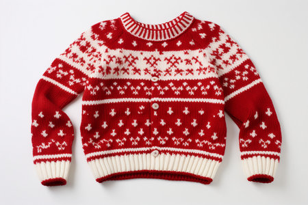Red, White Knit Jumperの素材