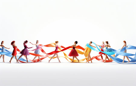 Ribbon Dancers on Playground in 8k Realism Generative By Ai.の素材