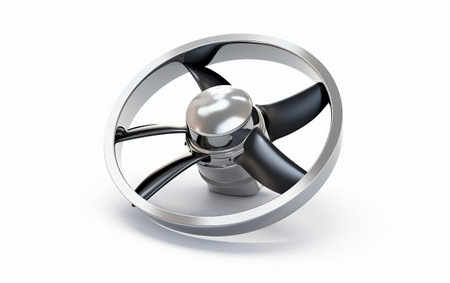 Realistic 8k Steel Propeller On White Background Generative By Ai.の素材