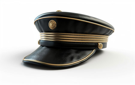 High-Resolution Conductor Hat On White Background Generative By Ai.の素材