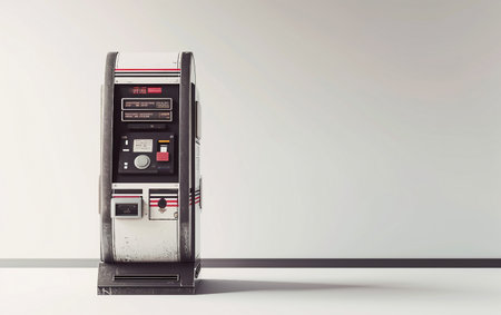 Realistic 8k Train Ticket Machine On White Background Generative By Ai.の素材