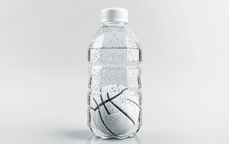 8k Realistic Volleyball Water Bottle On White Background Generative By Ai.の素材