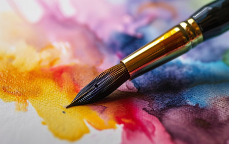 Artist's Brush Pen with Watercolor Effectの素材