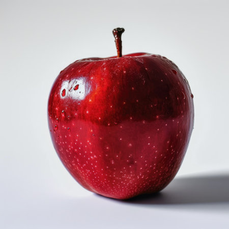 Vibrant Red Apples On White Background Generative By Ai.の素材