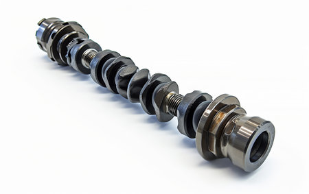 The Role of Camshafts in Automotive Performance On White Background Generative By Ai.の素材