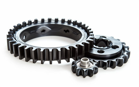 Navigating the Dynamics of Timing Belts On White Background Generative By Ai.の素材