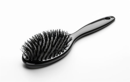 Stylish Hairbrush for Effortless Grooming On White Background Generative By Ai.の素材