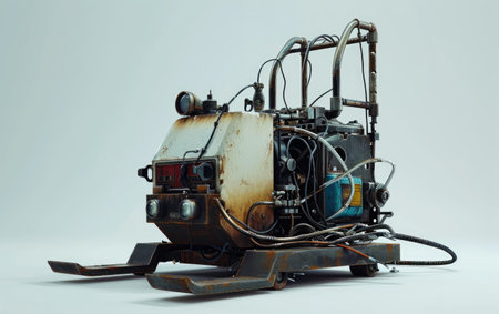 The Power Behind the Welding Machine On White Background Generative By Ai.の素材