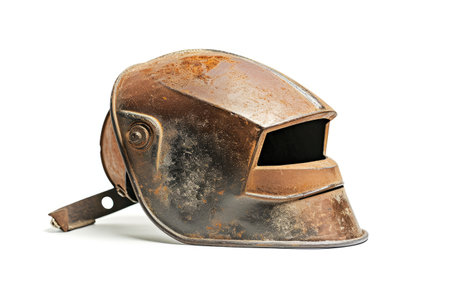 The Welding Mask as Artistic Armor On White Background Generative By Ai.の素材