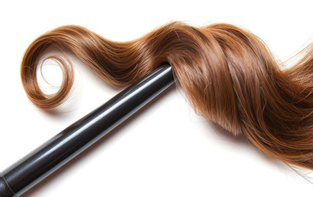 Hair Curling Iron for Stylish Curls On White Background Generative By Ai.の素材