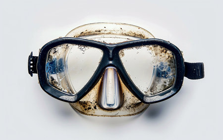 Diving Mask Essentials On White Background Generative By Ai.の素材