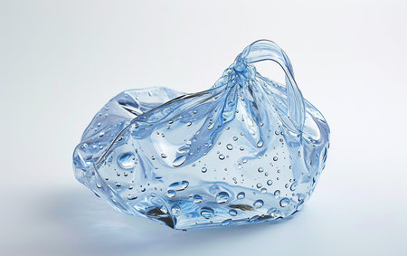 The Portable Water Bag Solution On White Background Generative By Ai.の素材
