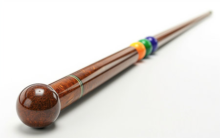 The Art of the Pool Cue On White Background Generative By Ai.の素材