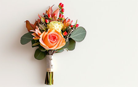 Adorning the Groom with Boutonniere Beauty On White Background Generative By Ai.の素材