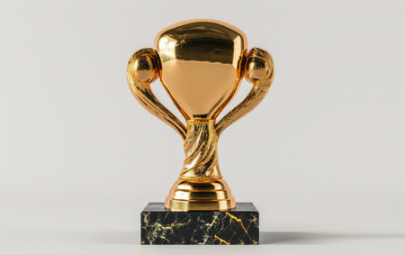 Unveiling the Boxing Trophy On White Background Generative By Ai.の素材