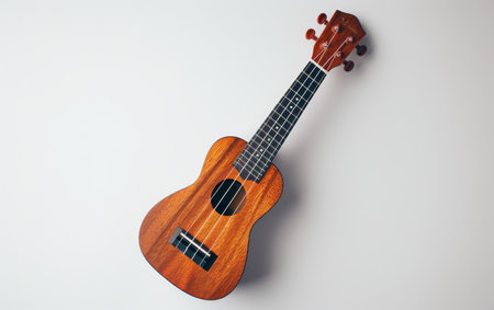 Ukulele Serenade On White Background Generative By Ai.の素材