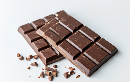 A Luxurious Portrait of a Chocolate Bar On white Background Generative By Ai.の素材