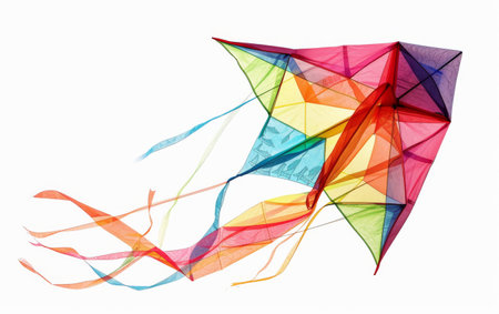 The Art of Kite Flying On white Background Generative By Ai.の素材