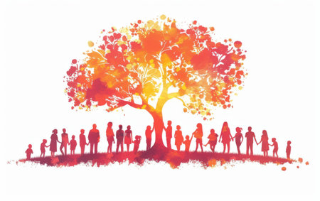 Family Tree Illustrations for International Day of Familiesの素材